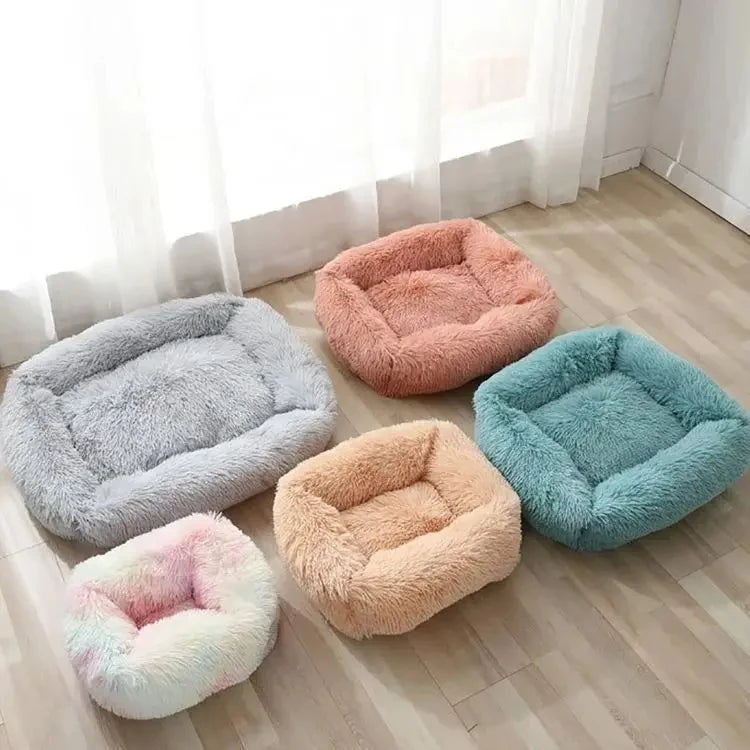 Purely Pawsome™ Rectangle Plush Dog Bed - Winter Warm Mat for Small, Medium & Big Pets