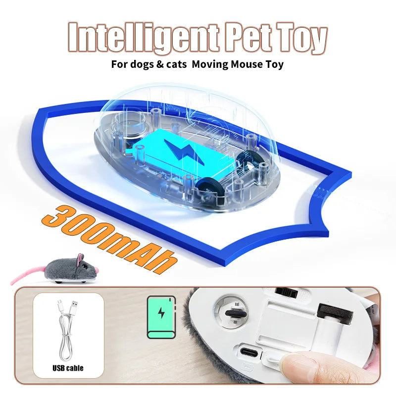Purely Pawsome™ Electric Interactive Mouse Cat Toy - Funny Plush Smart Pet Movement Toy