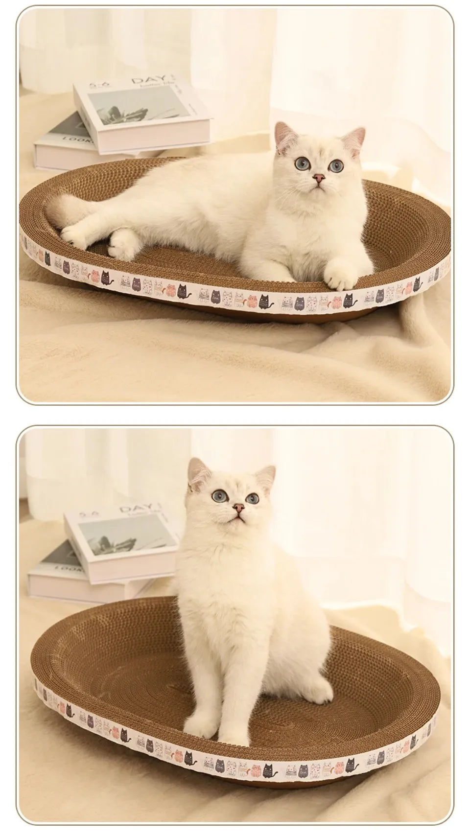 Corrugated Cat Scratching Post with Catnip Wear-resistant and Scratch-resistant Cat Bed Scratcher Sofa Protector Cats Furniture