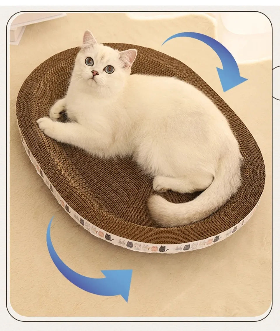 Corrugated Cat Scratching Post with Catnip Wear-resistant and Scratch-resistant Cat Bed Scratcher Sofa Protector Cats Furniture