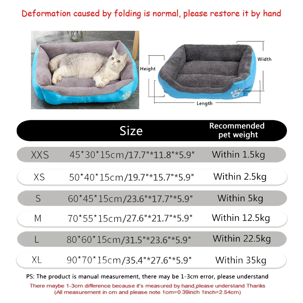 Purely Pawsome™ Soft Square Large Dog Sofa - Elastic Cushion Winter Warm Kennel
