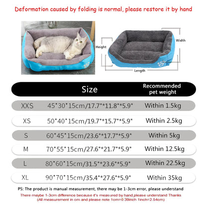 Purely Pawsome™ Soft Square Large Dog Sofa - Elastic Cushion Winter Warm Kennel