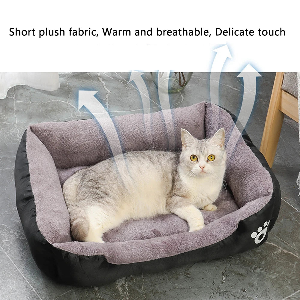 Purely Pawsome™ Soft Square Large Dog Sofa - Elastic Cushion Winter Warm Kennel