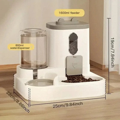 Purely Pawsome™ Automatic Pet Feeder & Waterer Set - Leak-Proof Gravity Design