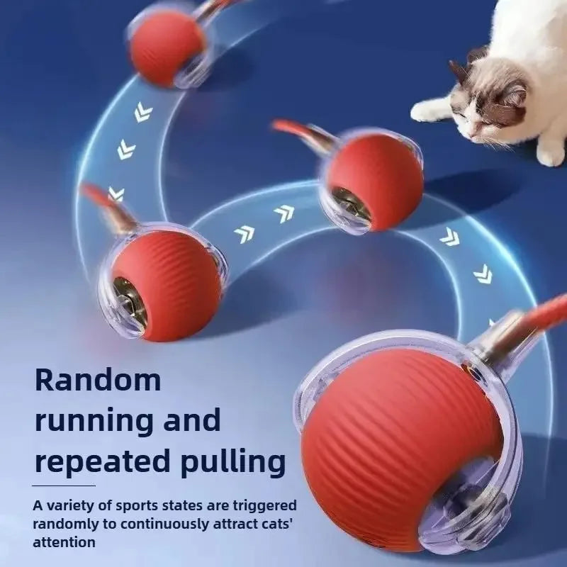 Purely Pawsome™ Cat Interactive Ball Toy - Automatic Rolling Rechargeable Smart Kitten Ball