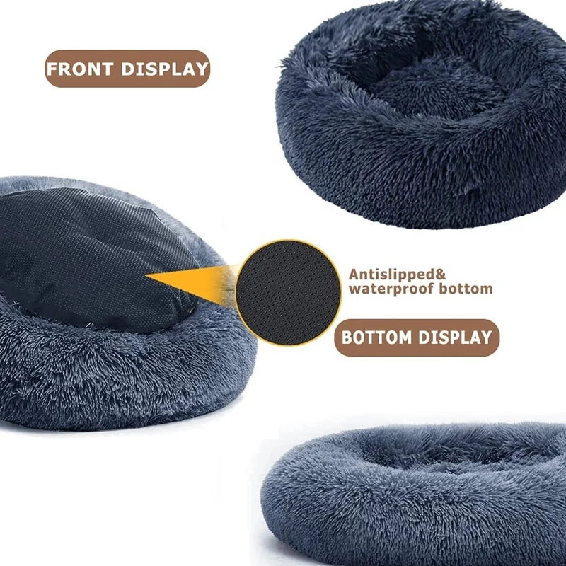 Purely Pawsome™ Round Pet Bed - Super Soft Plush Dog House for Large Dogs (40-90cm, 6 Sizes)