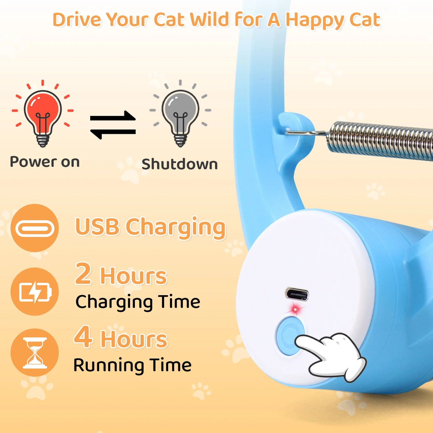 Purely Pawsome™ Electric Butterfly Cat Toy - USB Rechargeable Fluttering Feather Wand for Indoor Enrichment