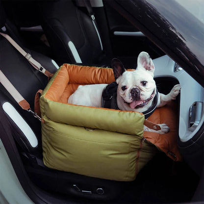Purely Pawsome™ Luxury Pet Car Seat - Faux Leather Dog & Cat Travel Bed Booster
