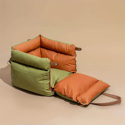 Purely Pawsome™ Luxury Pet Car Seat - Faux Leather Dog & Cat Travel Bed Booster