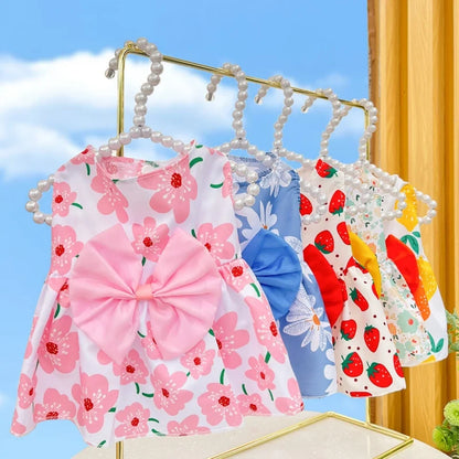Purely Pawsome™ Adorable Dog Princess Dress - Cute Bow & Lace Summer Outfit