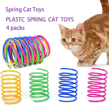 Purely Pawsome™ Cat Spring Toys - 4pcs Wide Durable Heavy Gauge Colorful Coil Springs