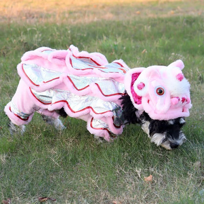 Purely Pawsome™ Lion Dance Dog Costume - Chinese New Year Festival Outfit for Dogs & Cats