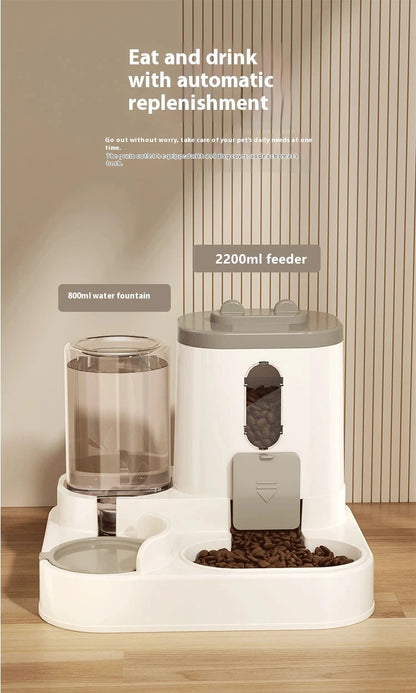Purely Pawsome™ Automatic Pet Feeder & Waterer Set - Leak-Proof Gravity Design