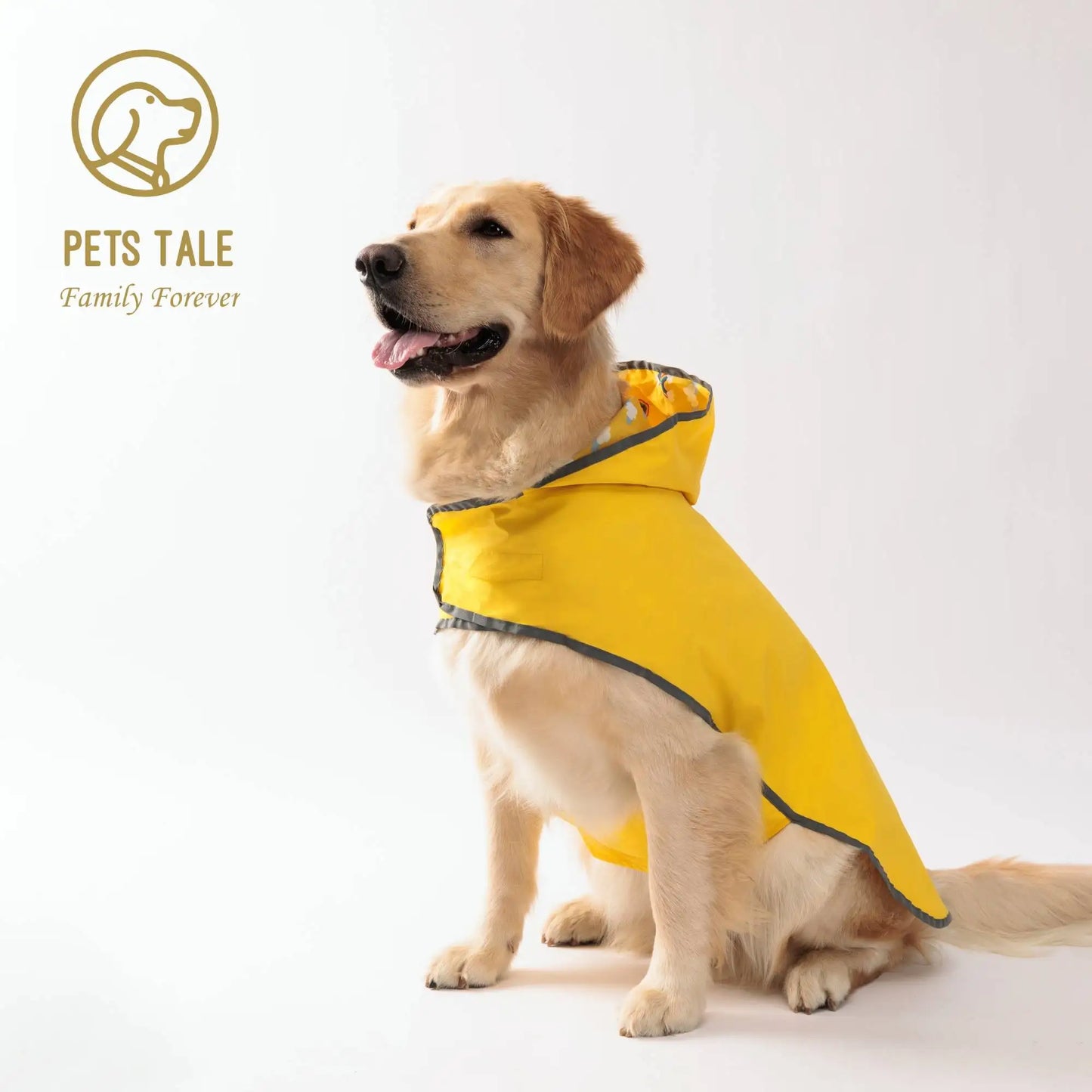 Purely Pawsome™ Waterproof Double-Layer Dog Raincoat - Bright Yellow Reflective Puppy Rain Jacket for Small & Medium Dogs