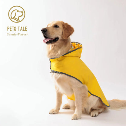 Purely Pawsome™ Waterproof Double-Layer Dog Raincoat - Bright Yellow Reflective Puppy Rain Jacket for Small & Medium Dogs