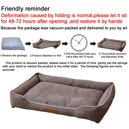 Purely Pawsome™ Four Season Square Dog Bed - Bite-Resistant Waterproof Mattress for Large Dogs