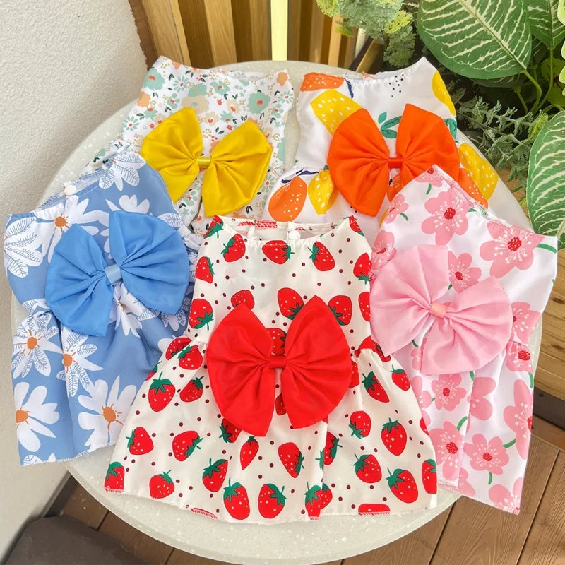 Purely Pawsome™ Adorable Dog Princess Dress - Cute Bow & Lace Summer Outfit