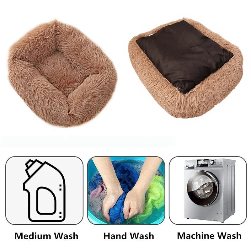 Purely Pawsome™ Rectangle Plush Dog Bed - Winter Warm Mat for Small, Medium & Big Pets