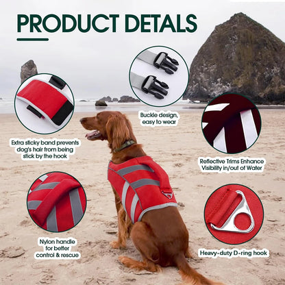 Purely Pawsome™ Premium Waterproof Dog Life Jacket - Reflective Safety Vest for Water Adventures