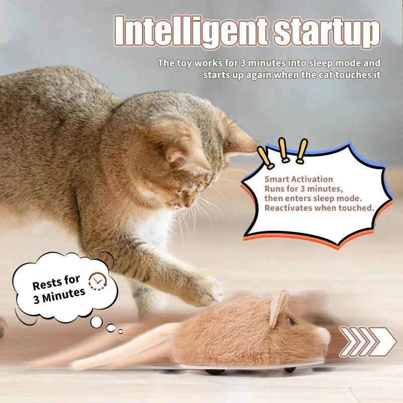 Purely Pawsome™ Electric Interactive Mouse Cat Toy - Funny Plush Smart Pet Movement Toy
