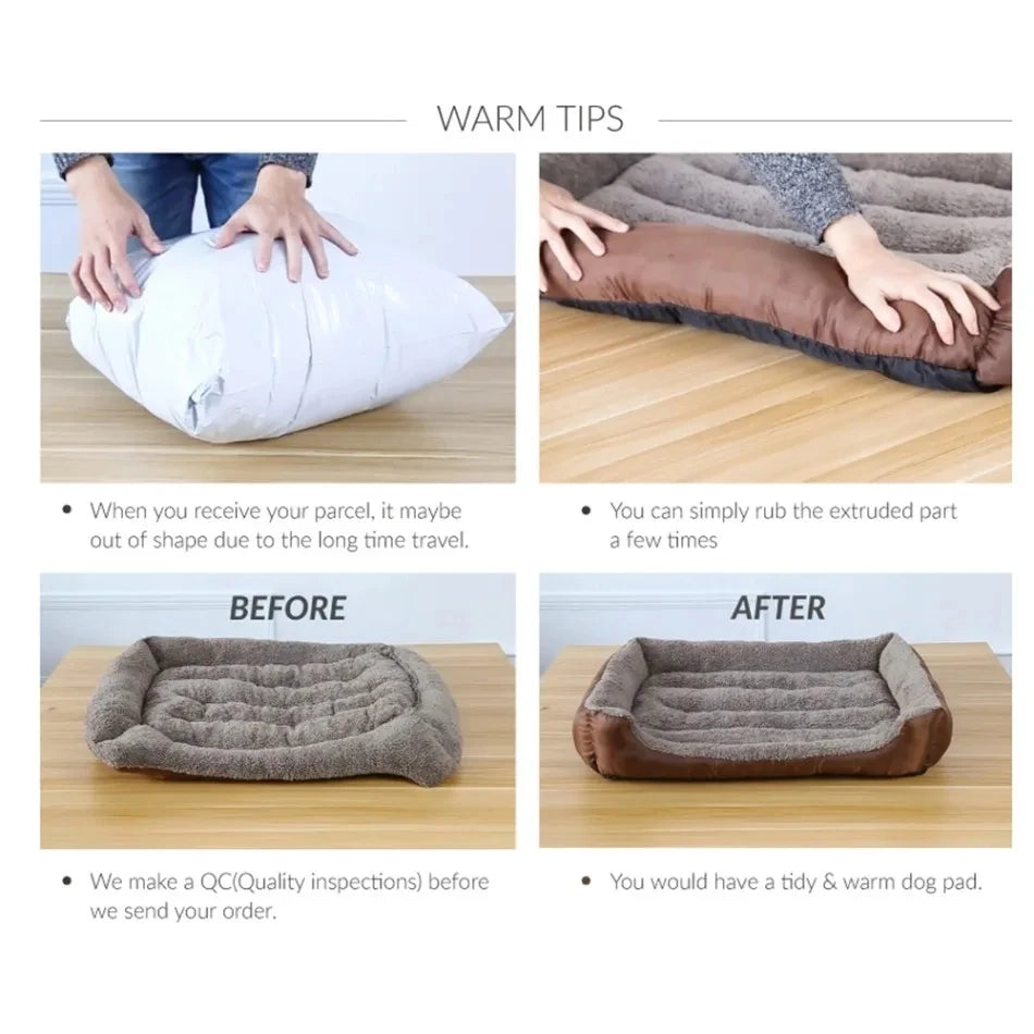 Purely Pawsome™ Soft Square Large Dog Sofa - Elastic Cushion Winter Warm Kennel
