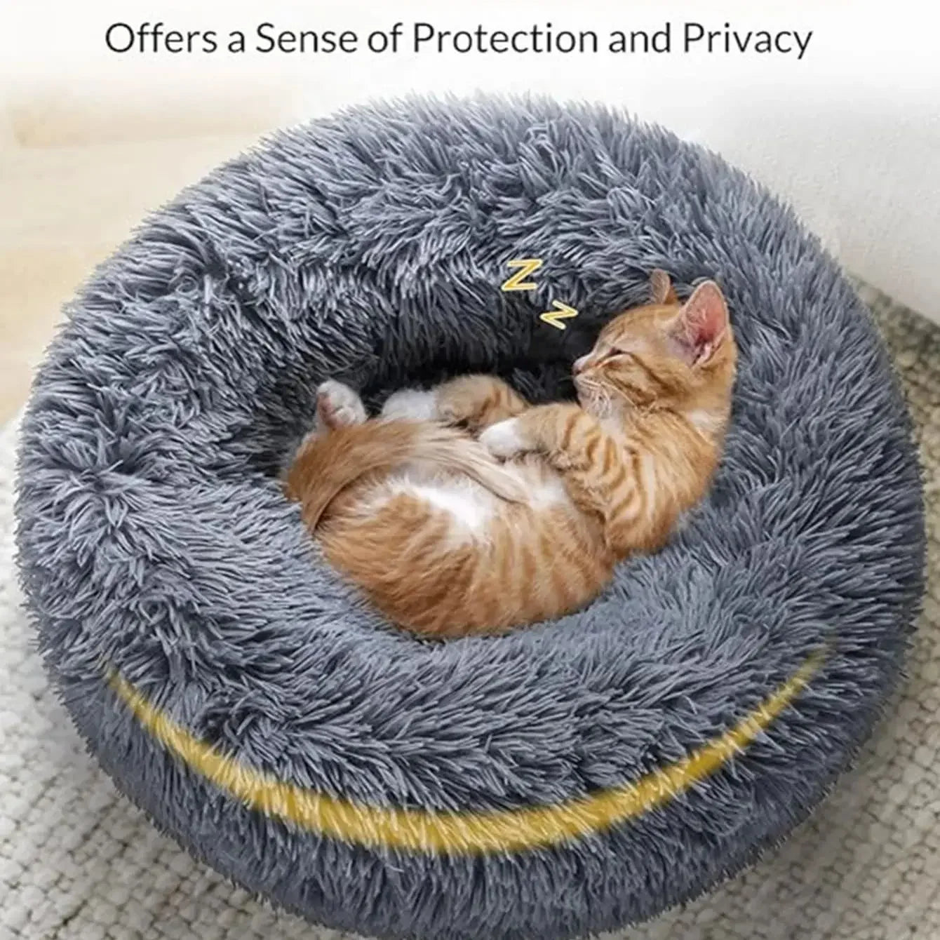 Purely Pawsome™ Round Pet Bed - Super Soft Plush Dog House for Large Dogs (40-90cm, 6 Sizes)