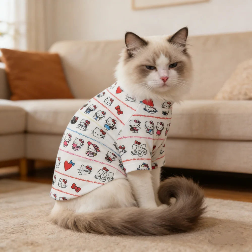 Purely Pawsome™ Fashionable Sanrio Pet T-Shirt - Soft Printed Sleeveless Top