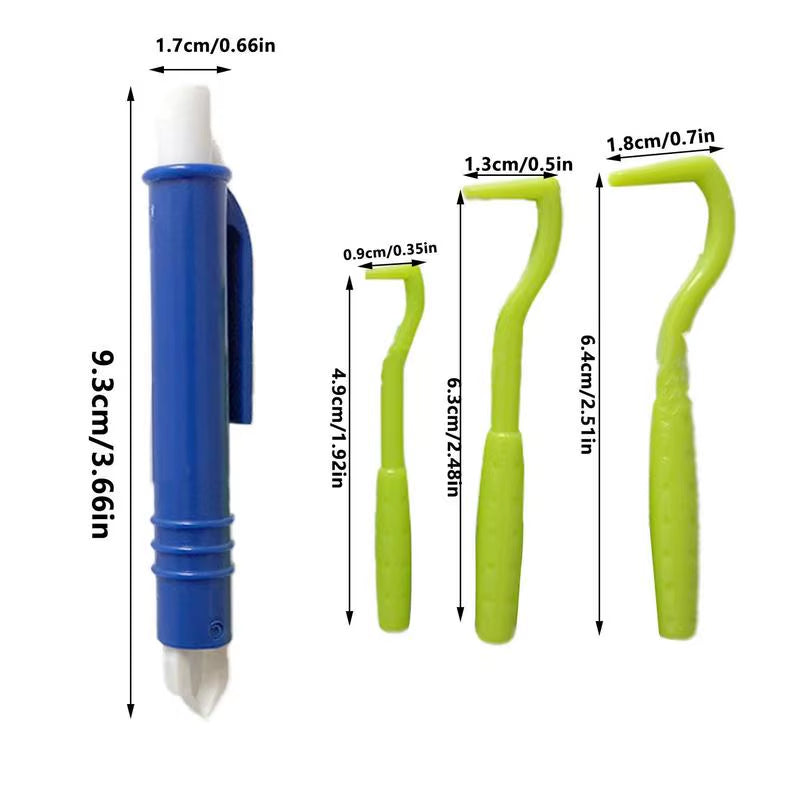 4-Piece Tick & Flea Remover Tool Set – Safe Hook & Tweezer Extractor for Dogs & Cats