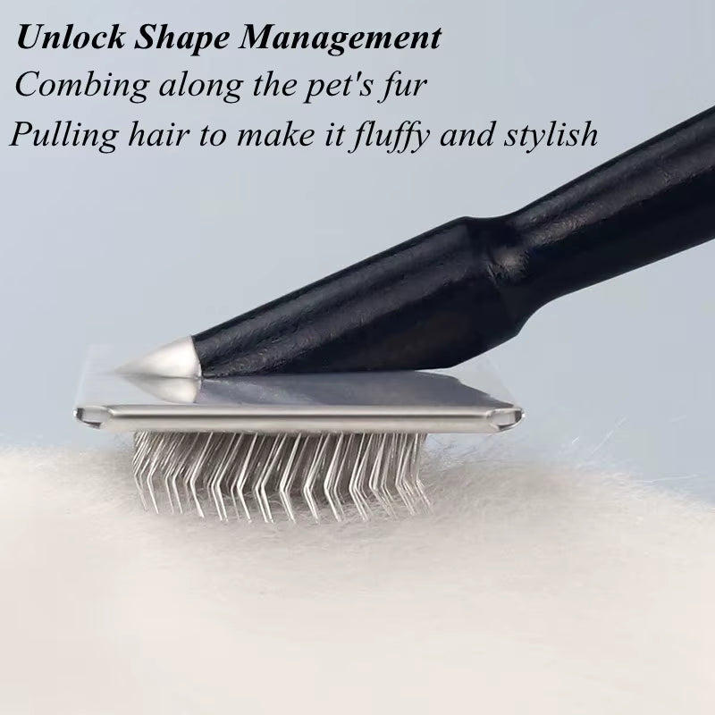 Premium Steel Needle Pet Grooming Comb with Wooden Handle – For Dogs & Cats | Purely Pawsome