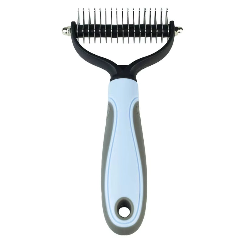 2-in-1 Pet Dematting & Deshedding Comb – Double-Sided Fur Knot Cutter with Nail Clippers for Dogs & Cats