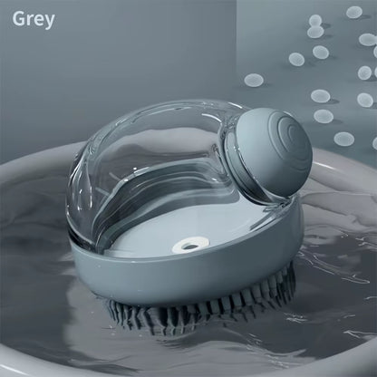 Silicone Dog Bath Brush with Soap Dispenser – Gentle Grooming & Massage Tool | Purely Pawsome