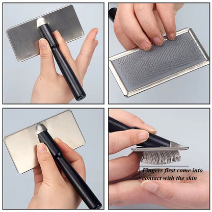 Premium Steel Needle Pet Grooming Comb with Wooden Handle – For Dogs & Cats | Purely Pawsome