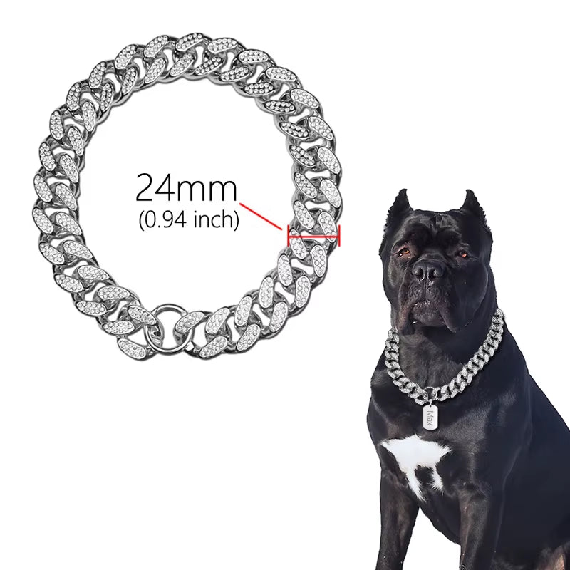 Luxury Golden Inlay Necklace for Small, Medium & Large Dogs