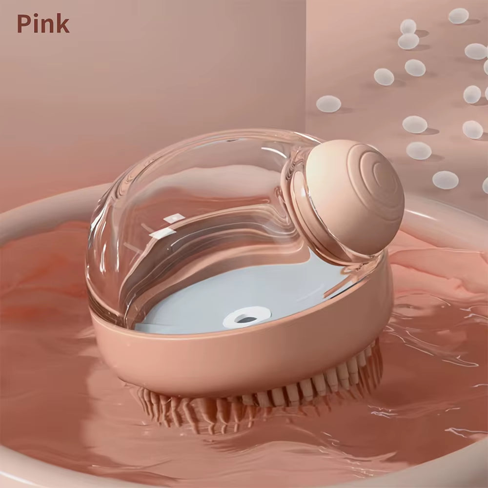 Silicone Dog Bath Brush with Soap Dispenser – Gentle Grooming & Massage Tool | Purely Pawsome