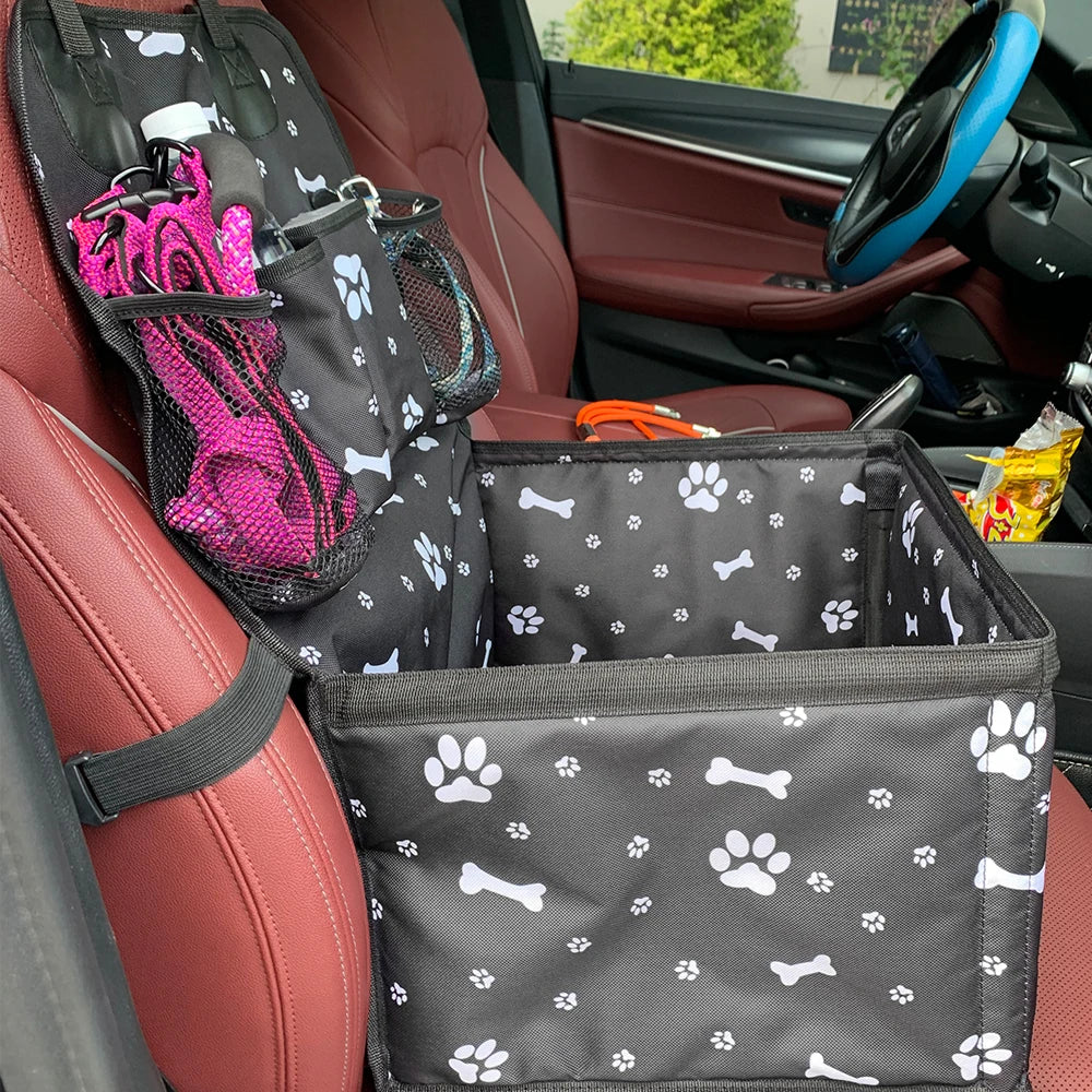 🐾 Purely Pawsome™ Dog Car Seat with Storage Pockets