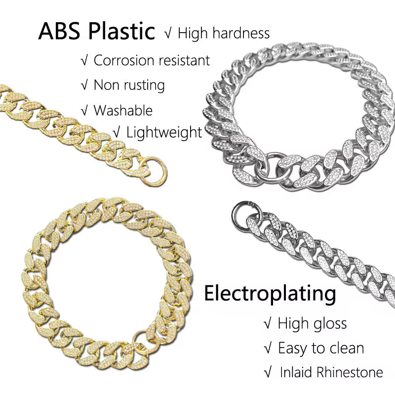 Luxury Golden Inlay Necklace for Small, Medium & Large Dogs