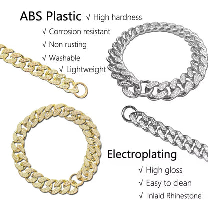 Luxury Golden Inlay Necklace for Small, Medium & Large Dogs