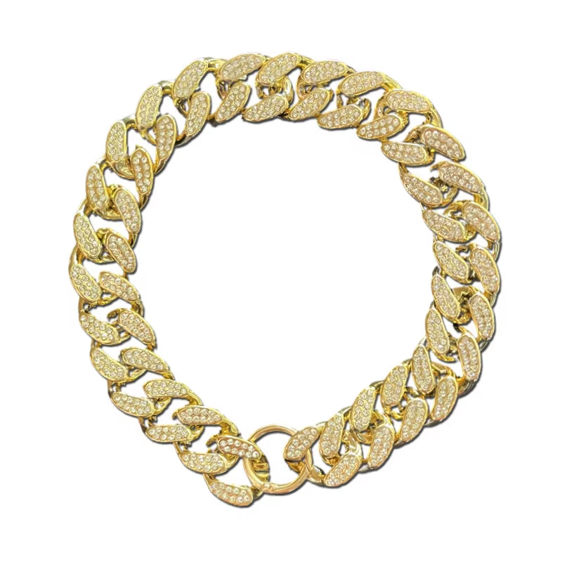 Luxury Golden Inlay Necklace for Small, Medium & Large Dogs