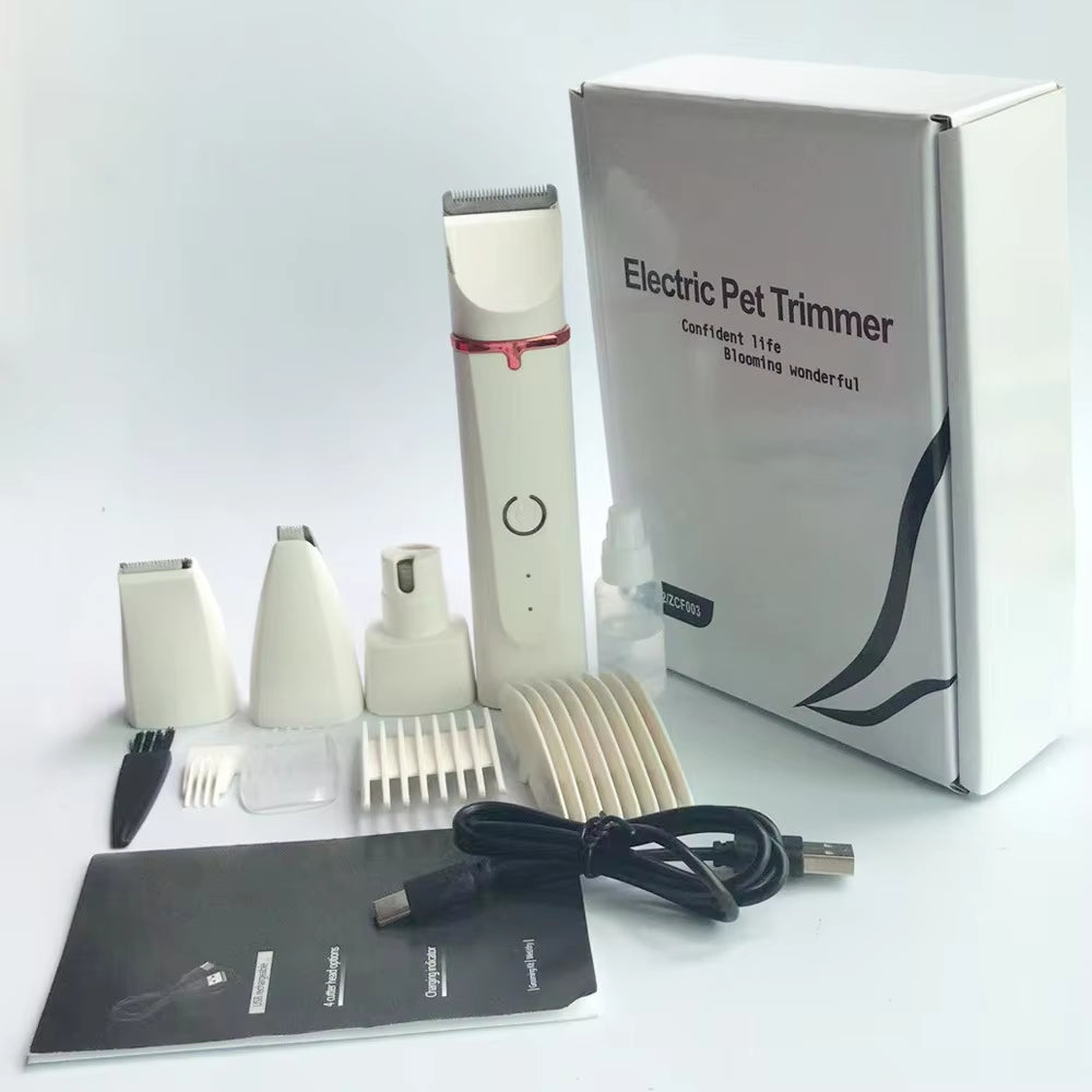 4-in-1 Electric Pet Grooming Kit – Pet Hair Clipper, Nail Grinder & Precision Trimmer Set