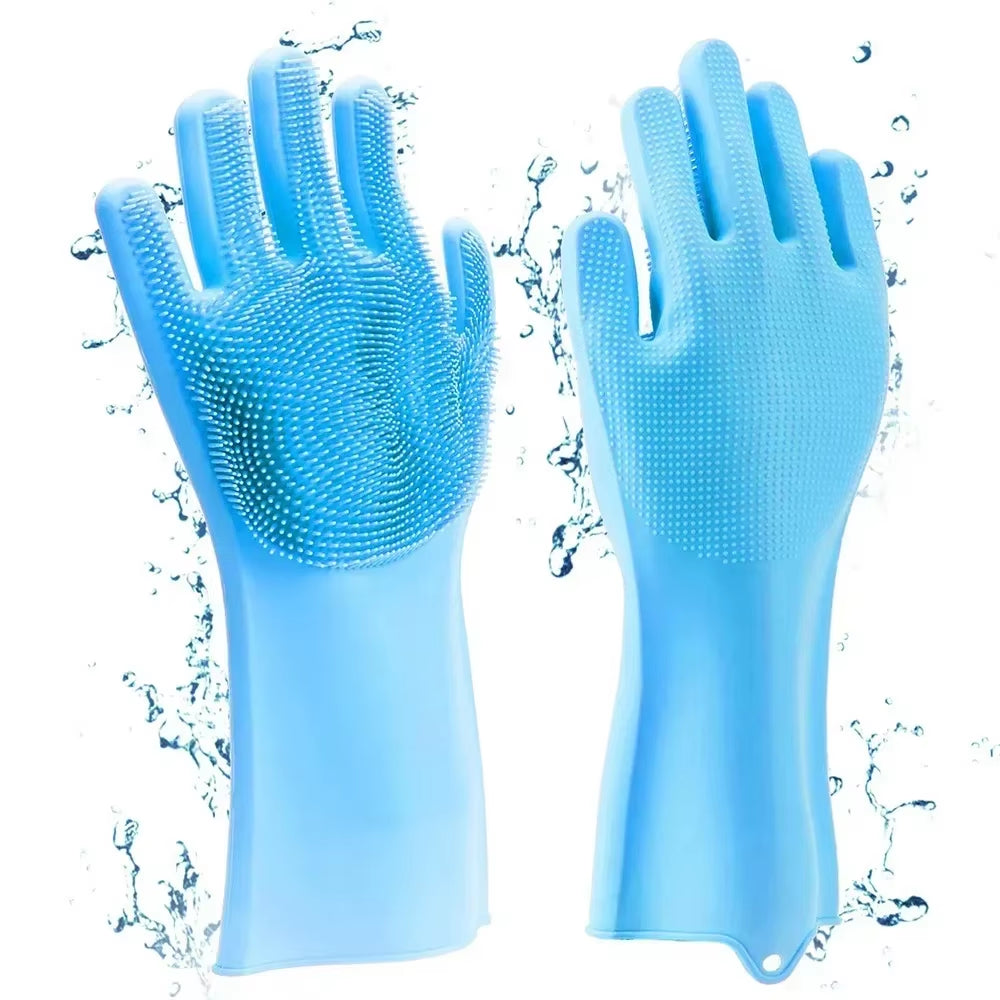 Silicone Pet Grooming & Bath Gloves – Deshedding, Massaging & Cleaning Glove for Dogs and Cats